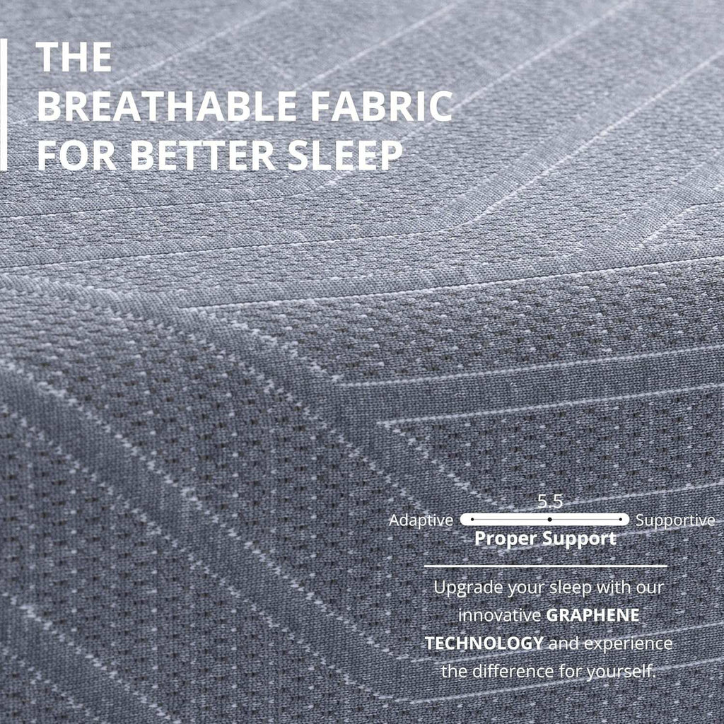 Queen Memory Foam Mattress Charcoal Premium Orthopedic - LuxeHome Furniture -