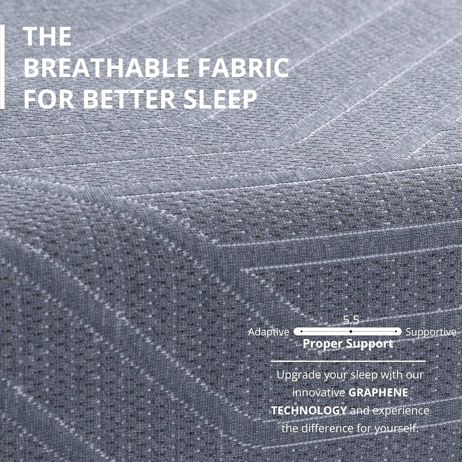 Queen Memory Foam Mattress Charcoal Premium Orthopedic - LuxeHome Furniture -