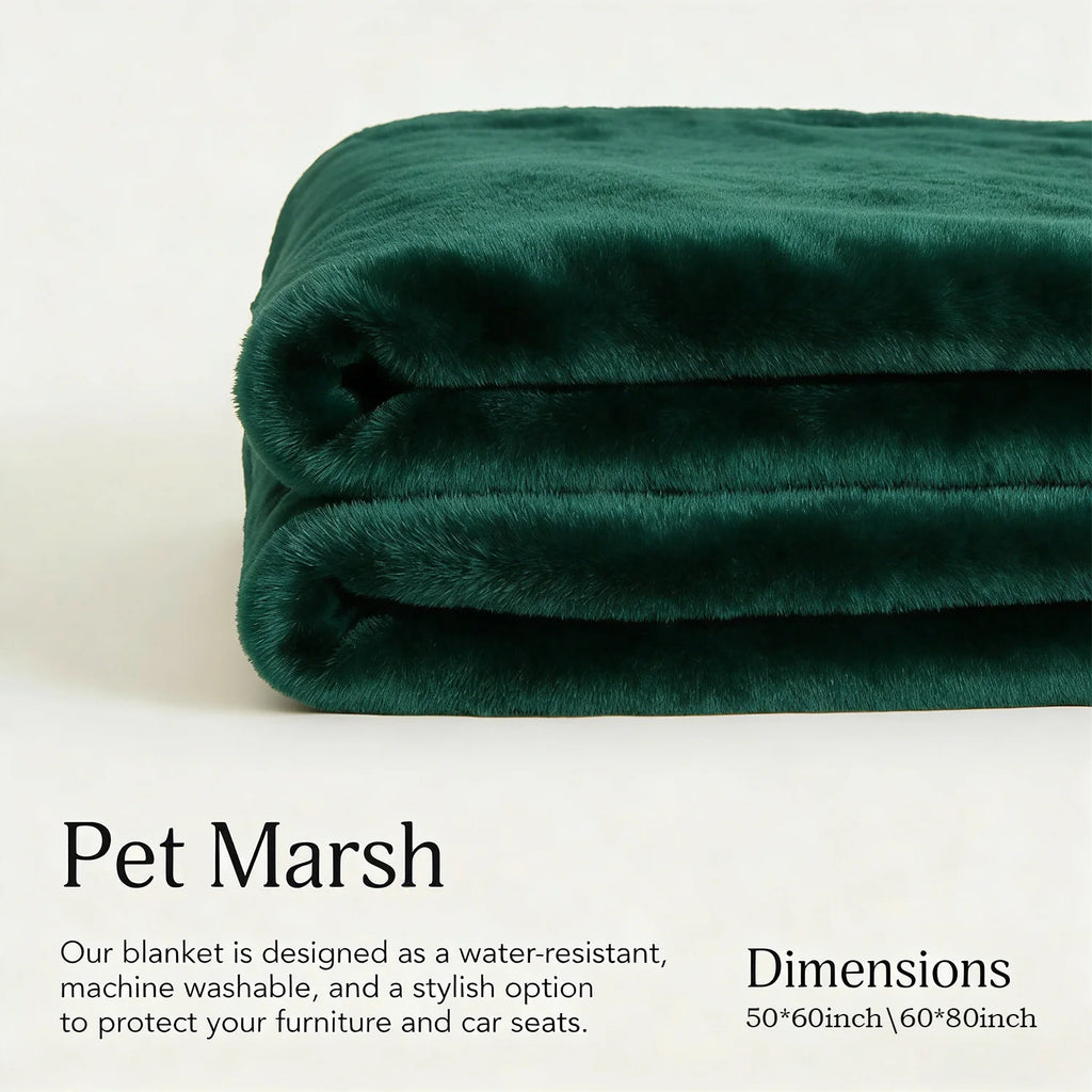 Faux Fur Rabbit Throw Blanket – 600 GSM Warm & Fluffy Weighted Throw for Couch and Luxury Bedroom, Machine Washable - LuxeHome Furniture