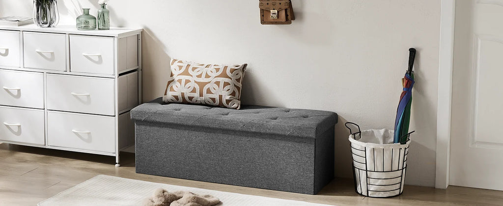 "Folding Storage Ottoman Bench – Versatile Living Room Footstool with Hidden Storage, Toy Box, and Strong Load-Bearing Capacity for Bedroom" - LuxeHome Furniture