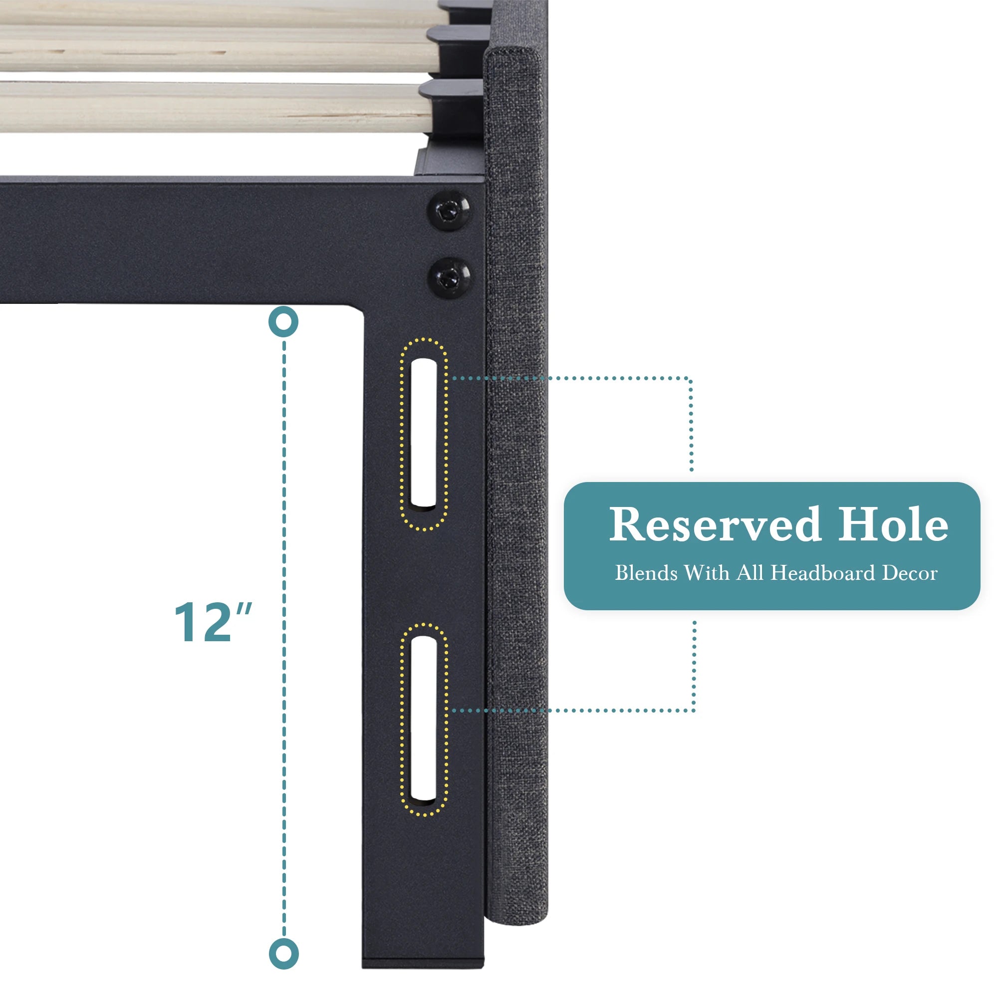 (Queen/Full)  Platform Bed Frame — 3 Under‑Bed Drawers, Headboard Compatible, Wooden Slats, No Box Spring - LuxeHome Furniture