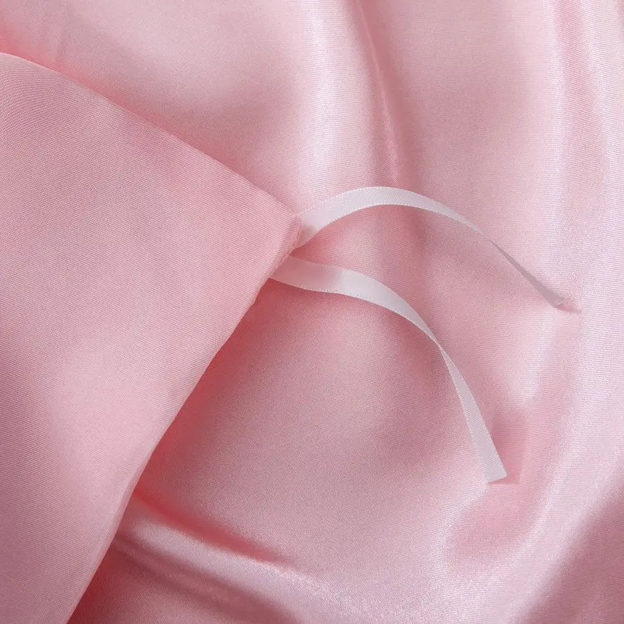 5-Piece Satin Duvet Cover Set – Full/Queen Size, Luxury Silky Soft Blush Pink Bedding with Zipper Closure - LuxeHome Furniture