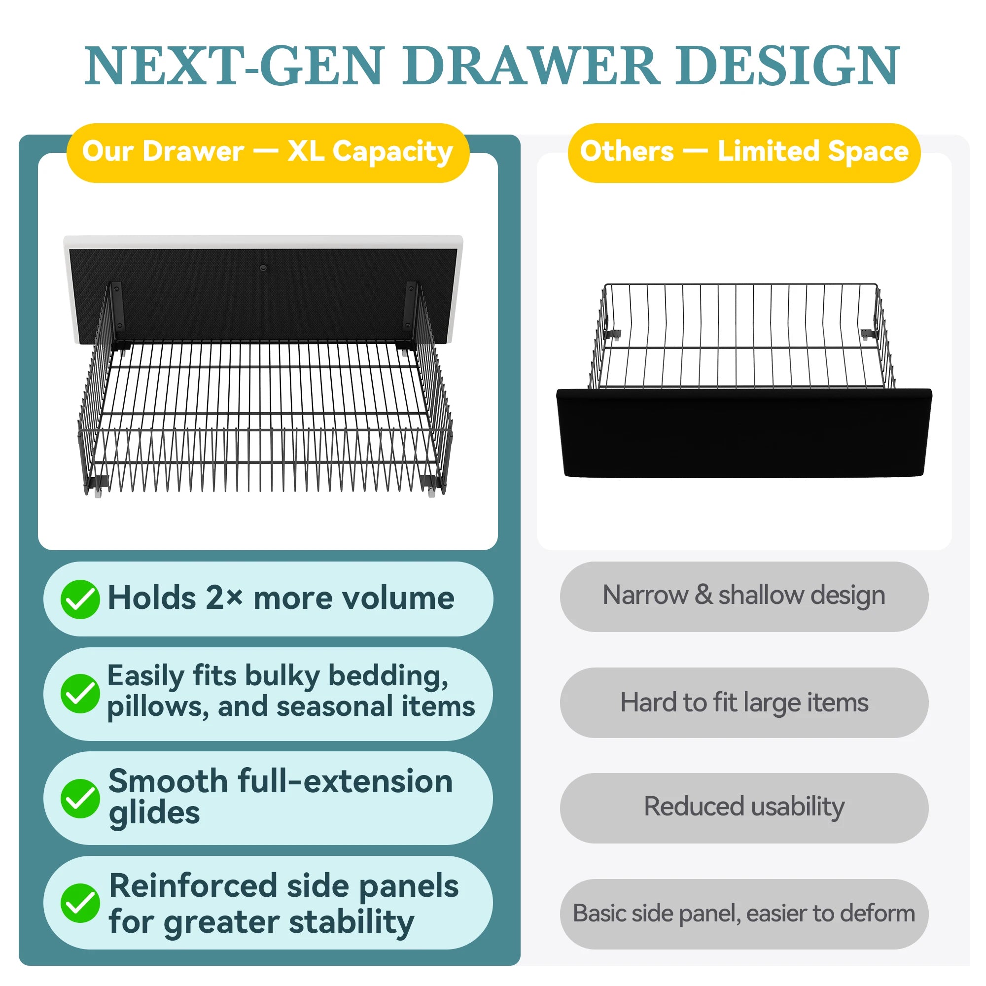 (Full/Queen/King) Velvet Upholstered Storage Bed — Vertical Channel Adjustable Headboard, 4 Under‑Bed Drawers, Mattress‑Ready Slat - LuxeHome Furniture