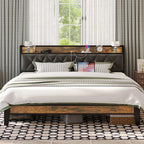 (All Sizes) Platform Bed — Storage Headboard with Outlets, Silent Design, No Box Spring Needed - LuxeHome Furniture