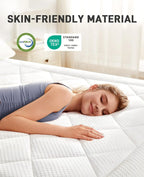 4 Inch Dual Layer King Mattress Topper for Pressure Relief, Cooling Gel Memory Foam with Pillow Top Cover, Medium Firm - LuxeHome Furniture