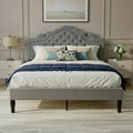(Full/Queen/King) Upholstered Platform Bed with Adjustable Tiara Headboard, Diamond Tufted - LuxeHome Furniture