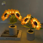 "Rechargeable Sunflower LED Night Light — 3‑LED Table Lamp for Bedroom, Bedside & Desk Decor" - LuxeHome Furniture