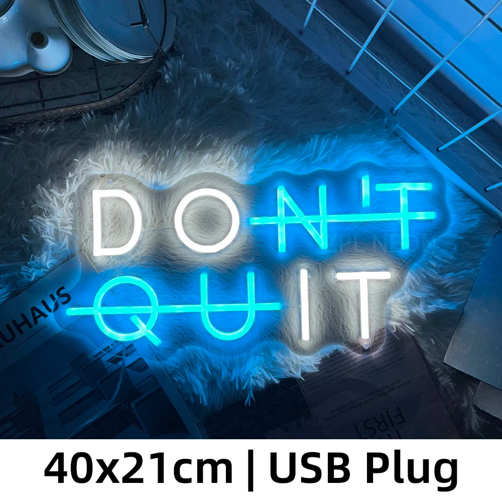 'DON'T QUIT,  – LED Wall Art for Game Rooms, Bedrooms, Gyms, Classrooms, and More" - LuxeHome Furniture