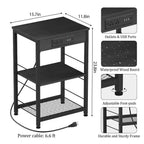 "3-Tier Bedside Table with Charging Station – USB Port and Socket for Convenient Living Room Storage" - LuxeHome Furniture