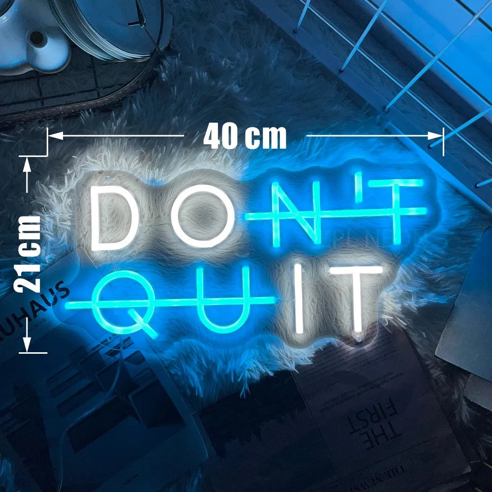 'DON'T QUIT,  – LED Wall Art for Game Rooms, Bedrooms, Gyms, Classrooms, and More" - LuxeHome Furniture