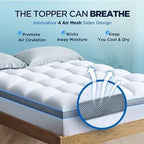 King 2" Memory Foam Mattress Topper — Plush Pillow Top with Breathable Air‑Mesh Sides for Enhanced Comfort & Support - LuxeHome Furniture
