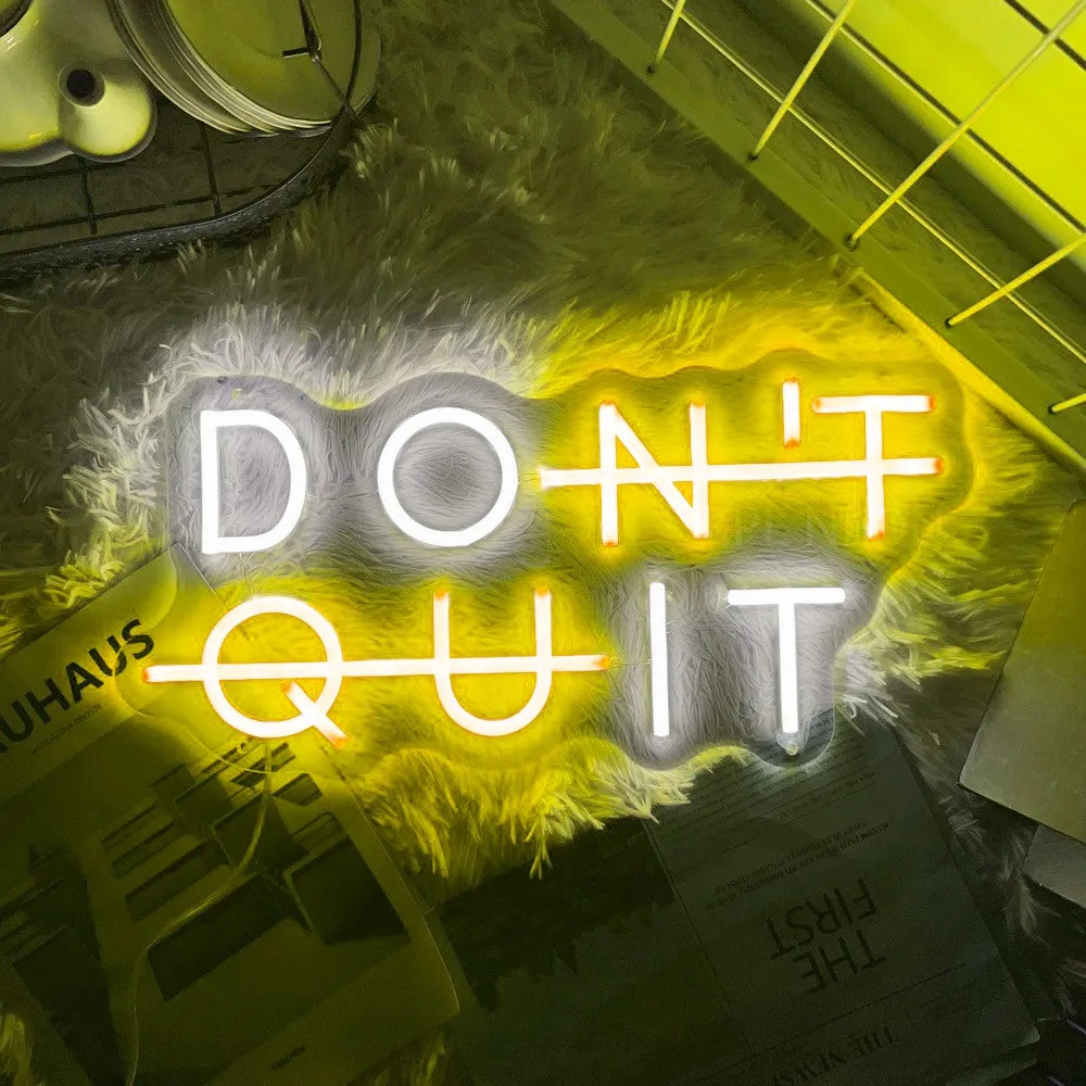 'DON'T QUIT,  – LED Wall Art for Game Rooms, Bedrooms, Gyms, Classrooms, and More" - LuxeHome Furniture