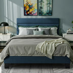 (All sizes) Upholstered Bed Frame Adjustable Headboard, Sturdy Wood Slats Support, No Box Spring Needed - LuxeHome Furniture