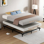 Queen Size Box Springs - 5 Inch Low Profile Mattress No Noise Heavy Duty Metal Base with Clean Fabric Cover, Easy Assembly