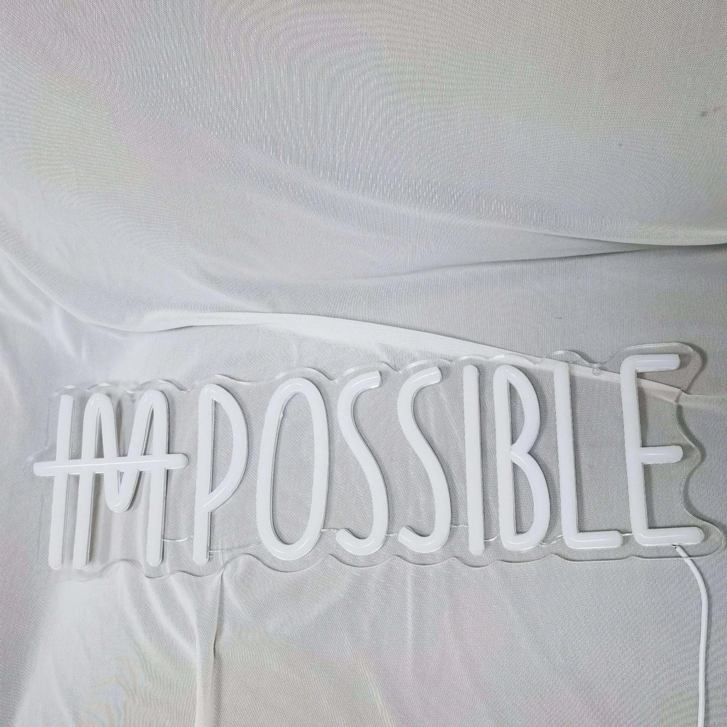 "I'M POSSIBLE LED Neon Wall Sign – Illuminated Decor for Bedroom, Gym, and More – Vibrant Light-Up Wall Art" - LuxeHome Furniture