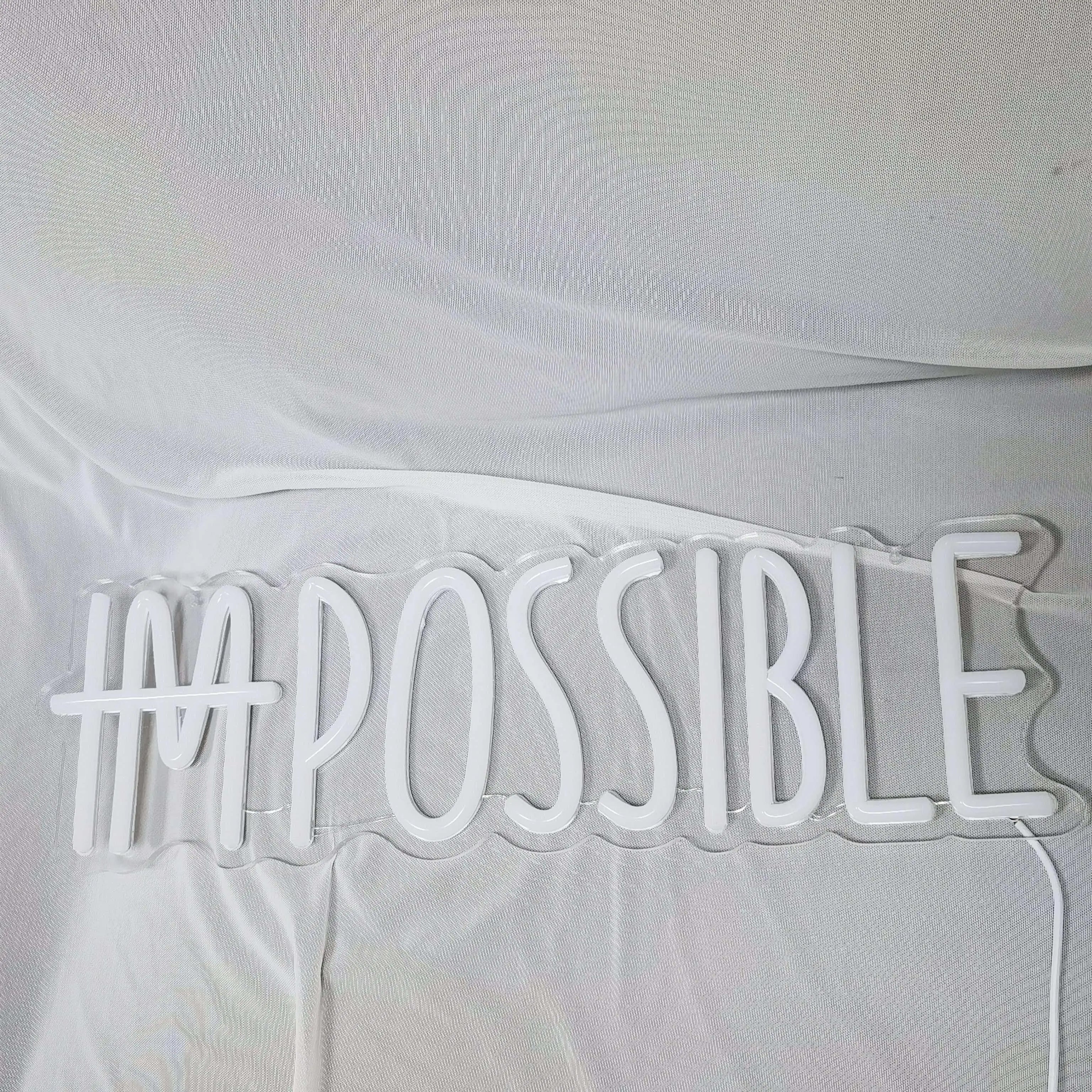 "I'M POSSIBLE LED Neon Wall Sign – Illuminated Decor for Bedroom, Gym, and More – Vibrant Light-Up Wall Art" - LuxeHome Furniture