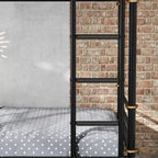 Quad Metal Bunk Bed — Heavy‑Duty Twin Frames, Converts to 3 Twins, Detachable Triple Bunk (Black) - LuxeHome Furniture