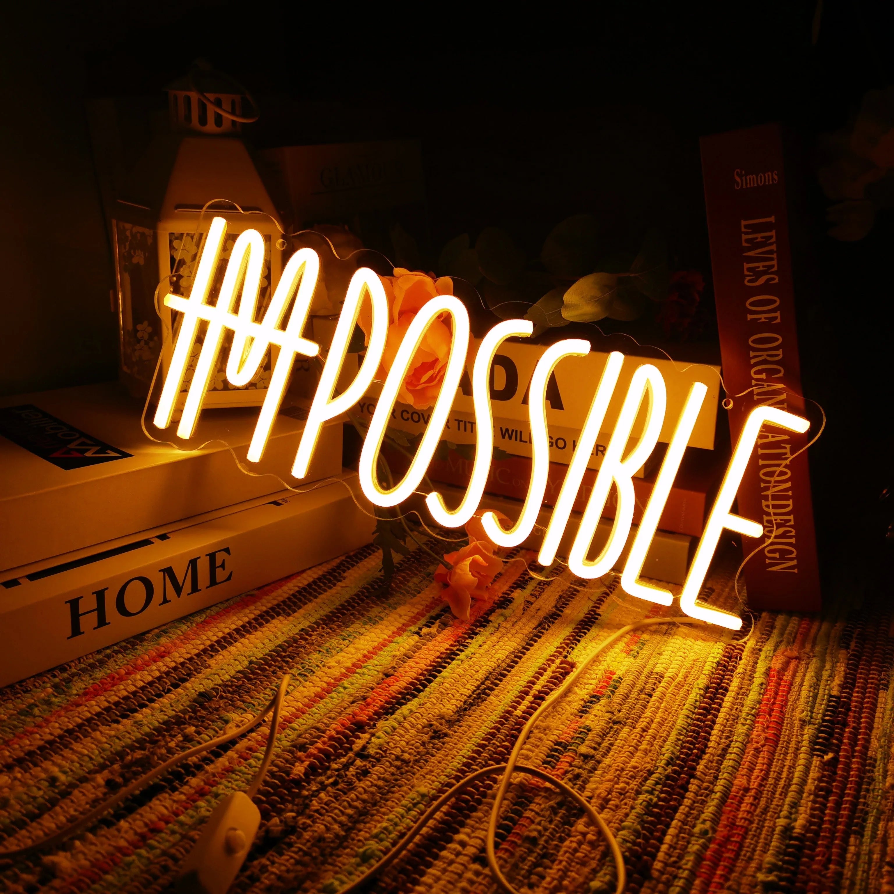 "I'M POSSIBLE LED Neon Wall Sign – Illuminated Decor for Bedroom, Gym, and More – Vibrant Light-Up Wall Art" - LuxeHome Furniture