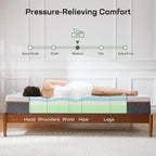 10-Inch Twin Mattress, Cooling Gel Memory Foam, Fiberglass-Free Breathable Bed, Medium-Firm in a Box LuxeHome Furniture