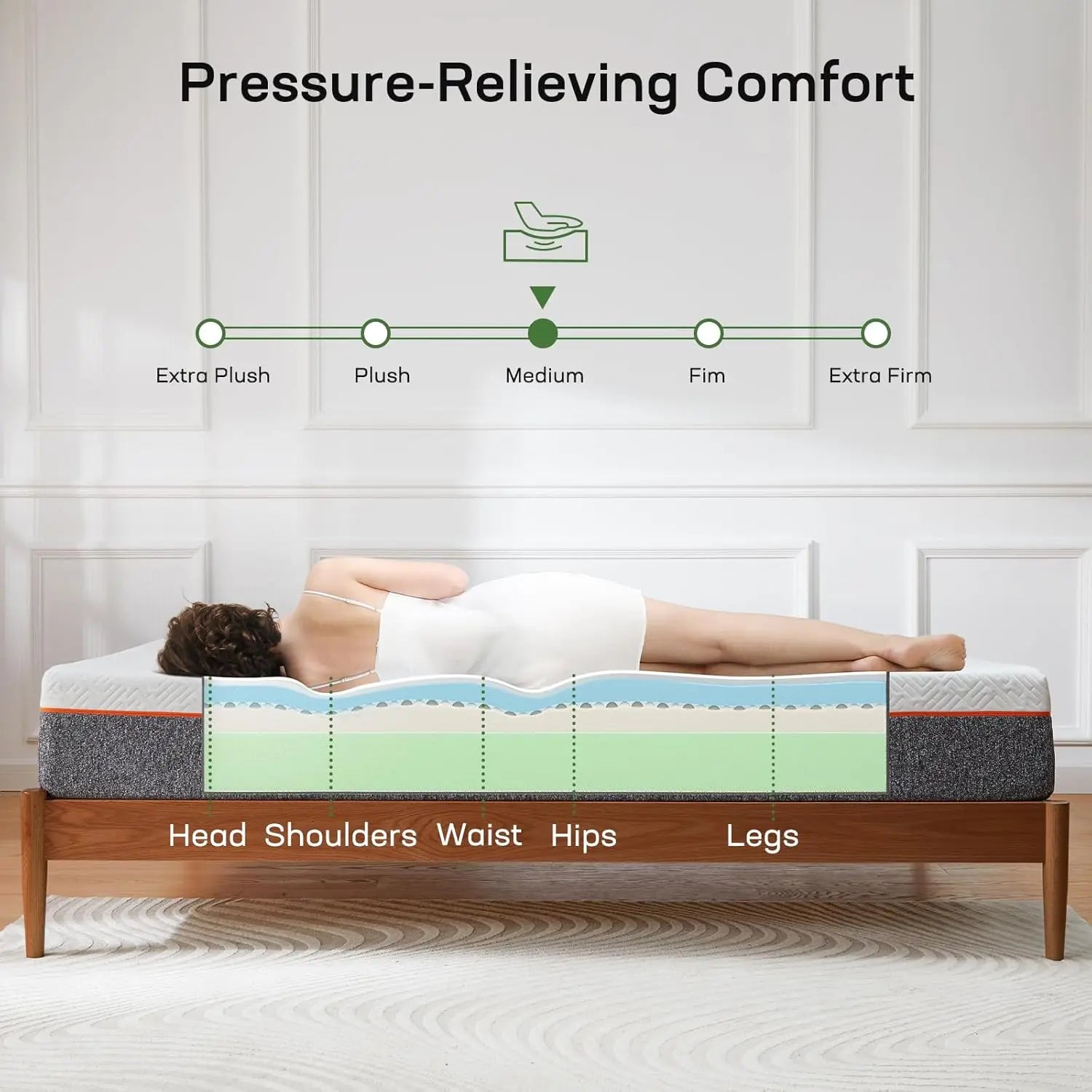 10-Inch Twin Mattress, Cooling Gel Memory Foam, Fiberglass-Free Breathable Bed, Medium-Firm in a Box LuxeHome Furniture