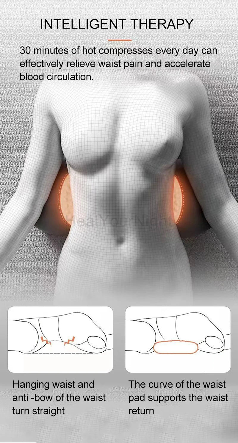 "Heated Vibrating Waist Support Pad – Electric Lumbar Massage Pillow for Sleep, Pain Relief & Posture" - LuxeHome Furniture