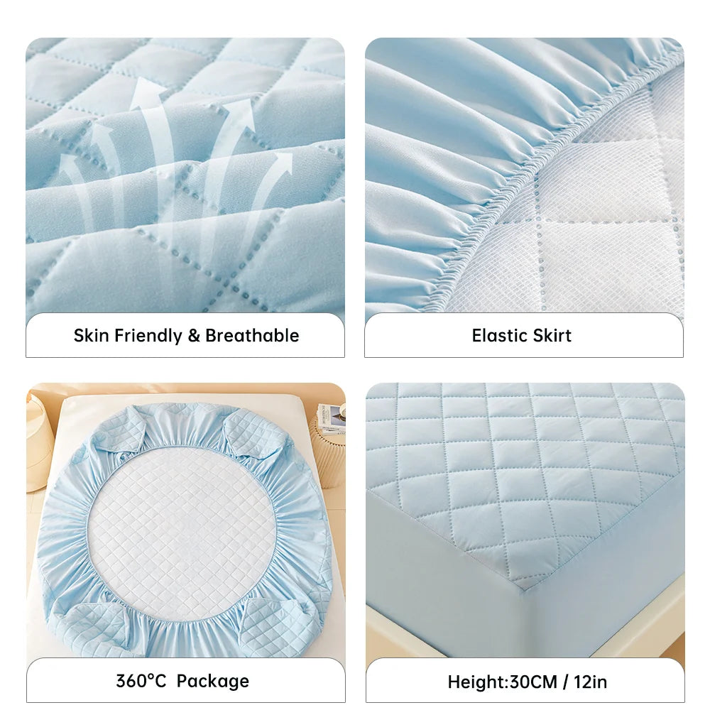 "3D Air Mesh Thick Fitted Mattress Protector — 100% Waterproof, Soft & Breathable Mattress Cover - LuxeHome Furniture