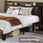 (All Sizes) Platform Bed — Storage Headboard with Outlets, Silent Design, No Box Spring Needed - LuxeHome Furniture
