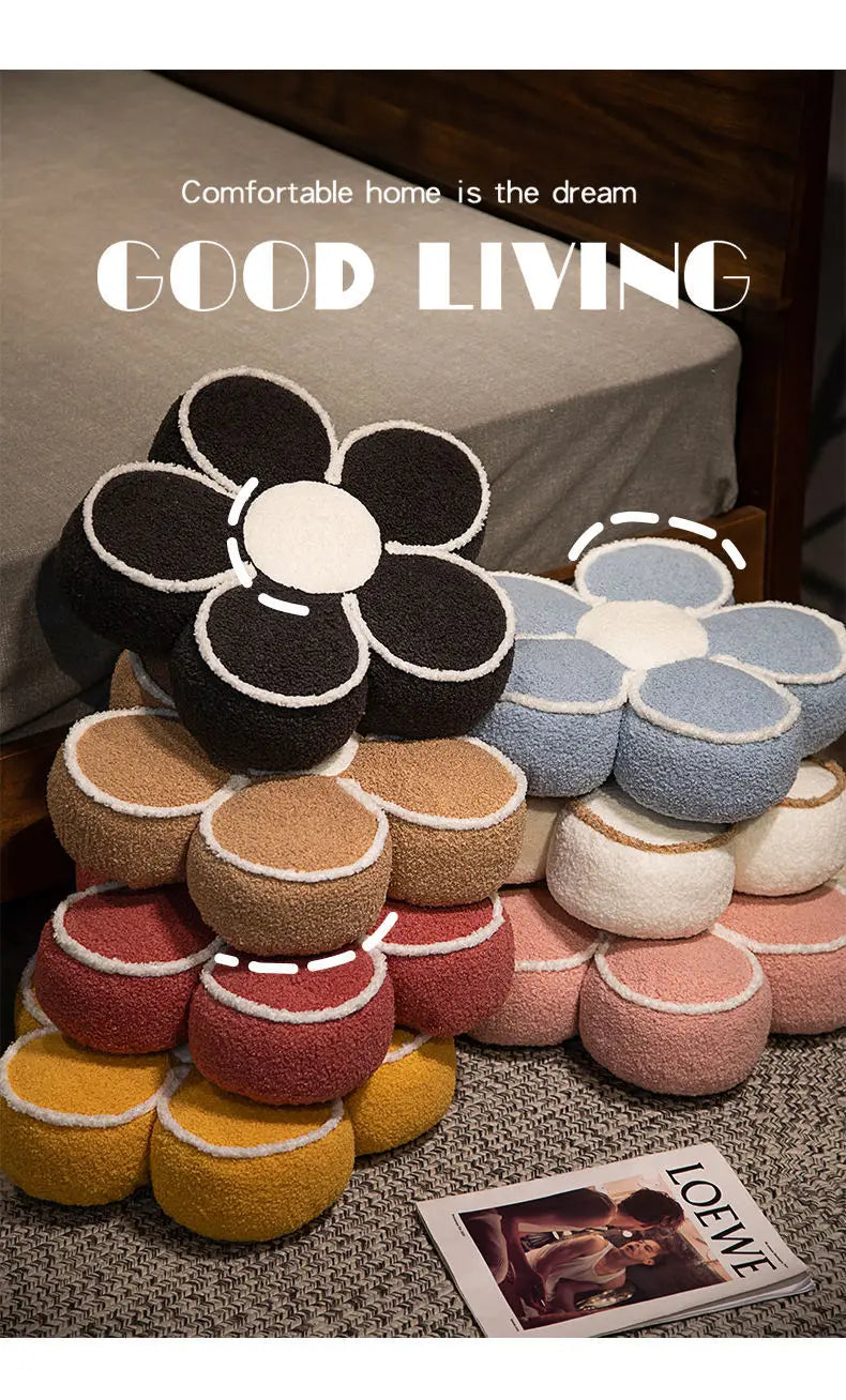 "Soft Flower-Shaped Floor Cushion – Cozy Decorative Pillow for Living Room, Bedroom, and Sofa – Ideal for Winter Warmth and Home Decor" - LuxeHome Furniture