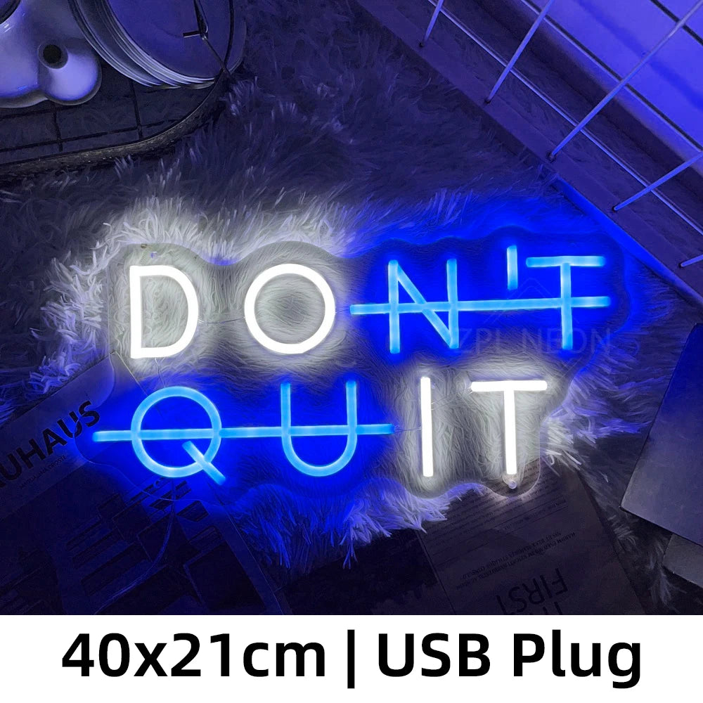 'DON'T QUIT,  – LED Wall Art for Game Rooms, Bedrooms, Gyms, Classrooms, and More" - LuxeHome Furniture