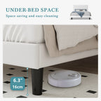 (Queen/Full) Faux Leather Platform Bed with Adjustable Diamond‑Tufted Headboard — Stylish Upholstered Frame - LuxeHome Furniture