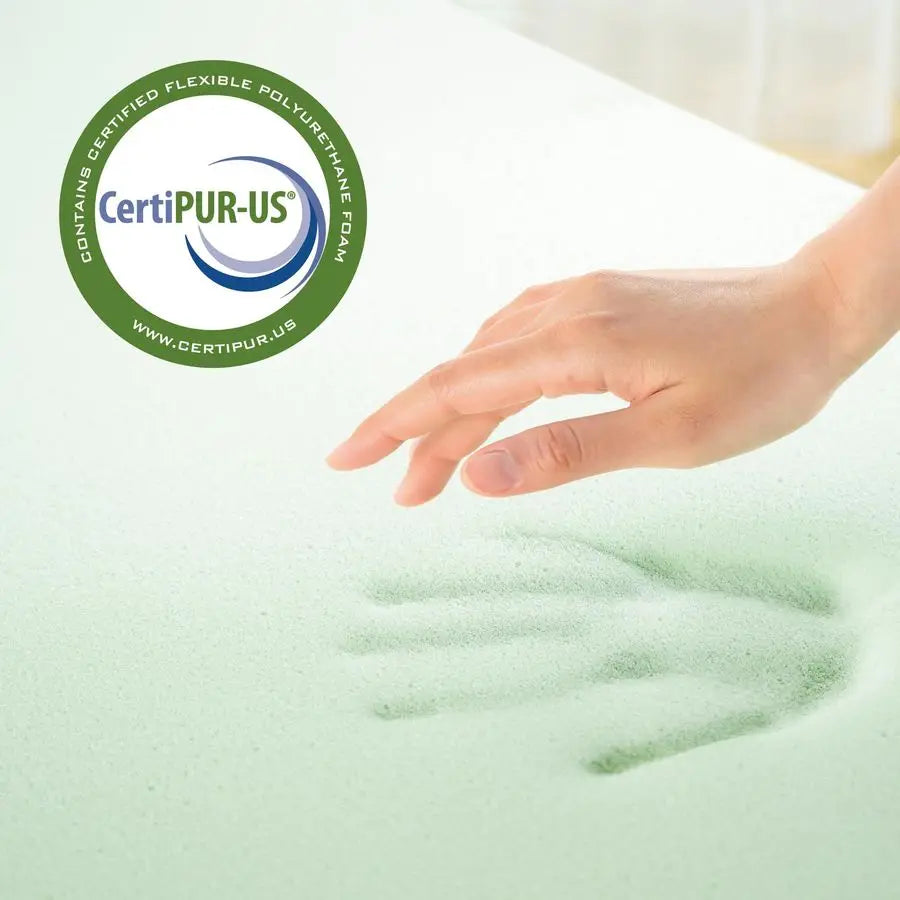 4" Green Tea Memory Foam Topper — Pressure‑Relieving Layer for Back Pain Relief - LuxeHome Furniture