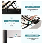 (Queen/Full/King) Hydraulic Lift Storage Bed — Wingback Headboard, Large Underbed Storage, Noise-Free - LuxeHome Furniture