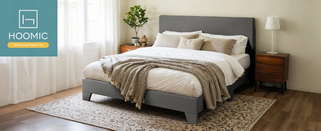 (King/Queen/Full) Upholstered Bed Frame with Adjustable Headboard — Soft Linen Fabric, Reinforced Support, and Noise-Free Design - LuxeHome Furniture