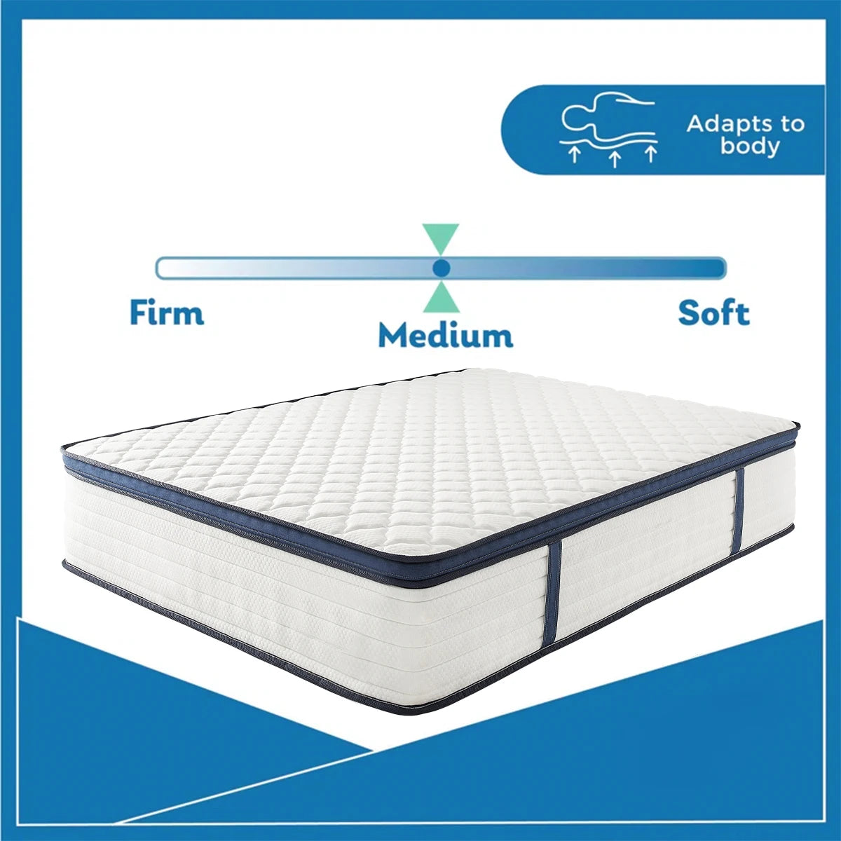 (Queen/Full/Twin) Gel Memory Foam Hybrid Mattress — Medium-Firm, Pressure Relief & Motion Isolation - LuxeHome Furniture