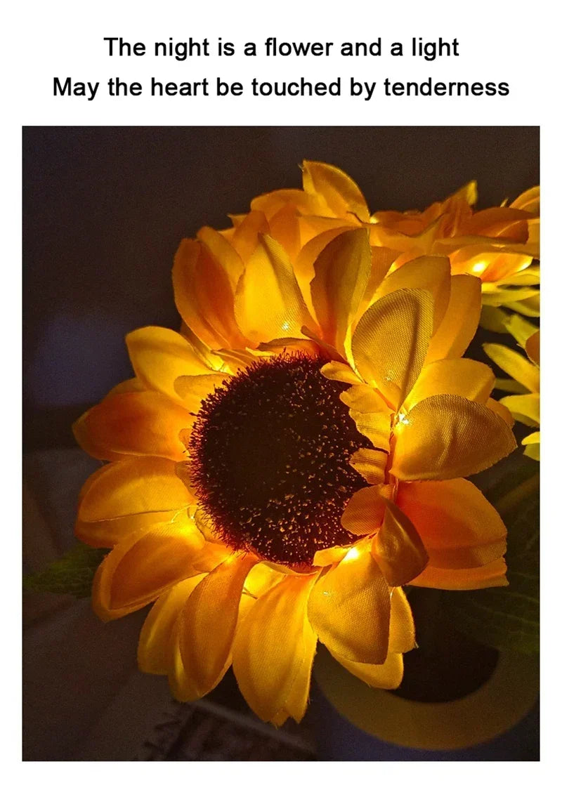 "Rechargeable Sunflower LED Night Light — 3‑LED Table Lamp for Bedroom, Bedside & Desk Decor" - LuxeHome Furniture