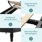 (Full/Queen/King) Upholstered Platform Bed with Adjustable Tiara Headboard, Diamond Tufted - LuxeHome Furniture