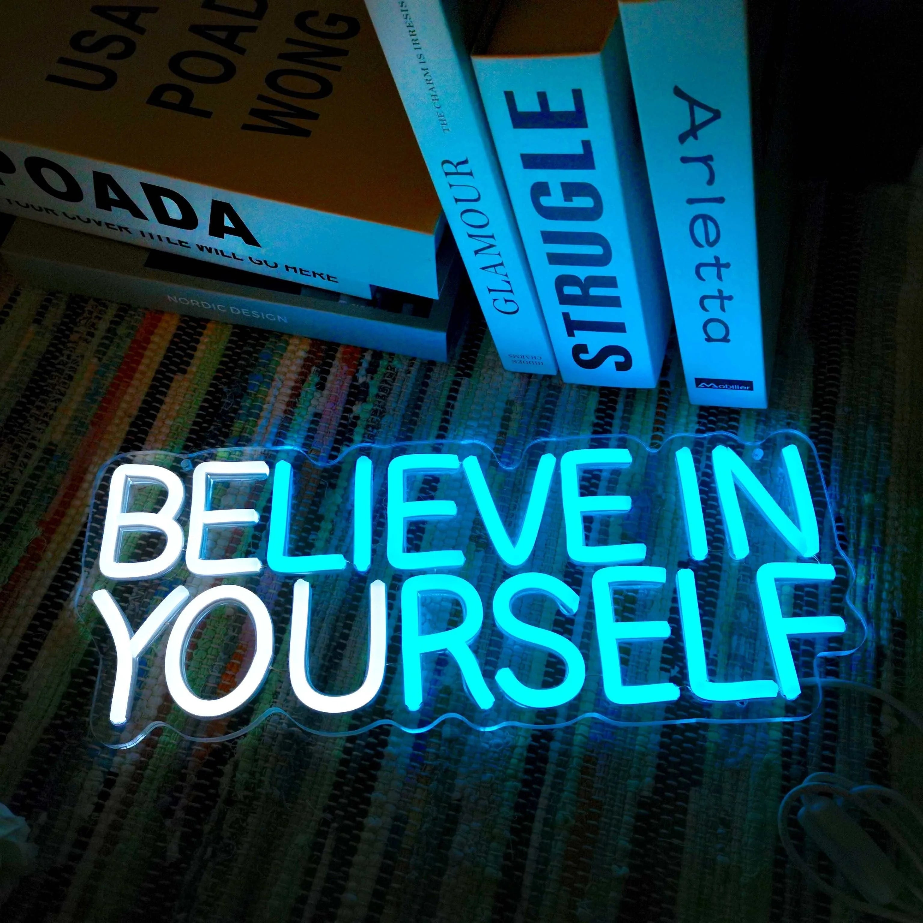 "Believe in Yourself LED Neon Sign – Dimmable Wall Decor for Office, Bedroom, Hotel, Restaurant, and Party Decorations - USB Powered" - LuxeHome Furniture