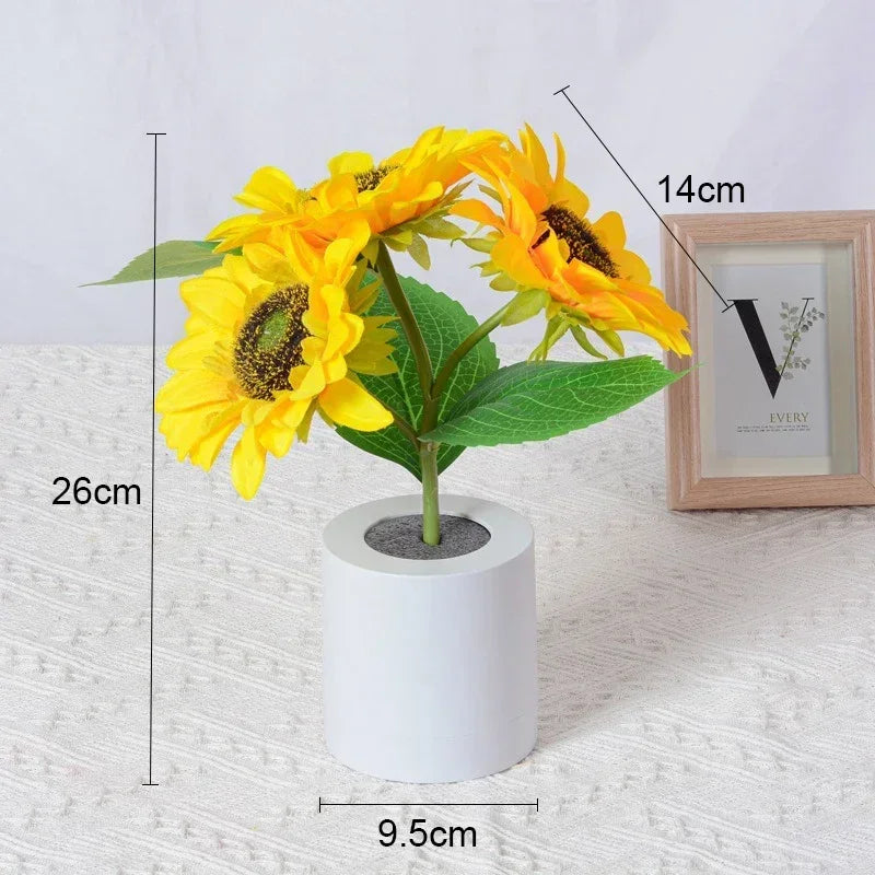 "Rechargeable Sunflower LED Night Light — 3‑LED Table Lamp for Bedroom, Bedside & Desk Decor" - LuxeHome Furniture