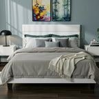 (All sizes) Upholstered Bed Frame Adjustable Headboard, Sturdy Wood Slats Support, No Box Spring Needed - LuxeHome Furniture