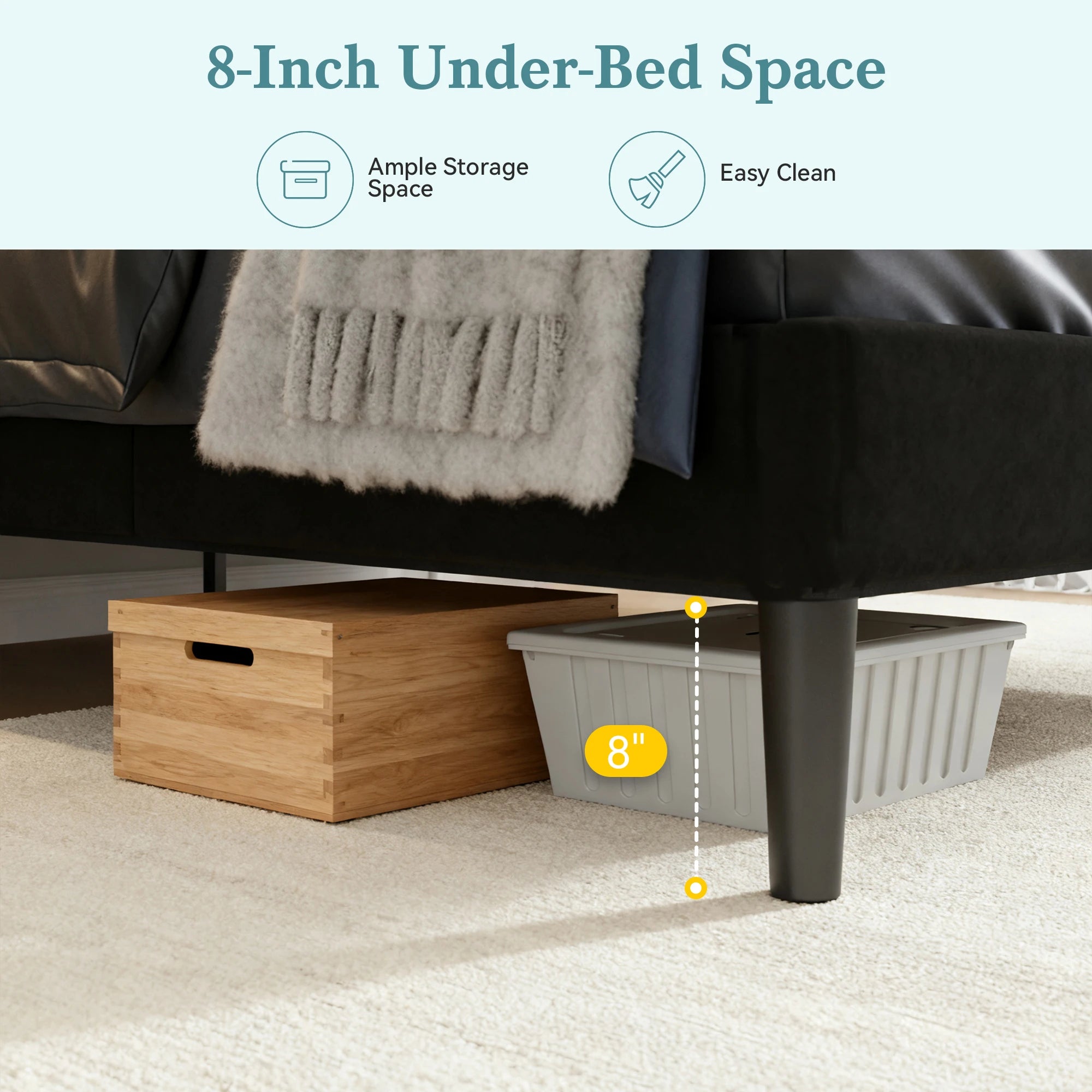 (Full/Queen/King) Velvet Platform Bed with RGB LED Headboard — Adjustable RGB Lighting, Sturdy Slat Support, Noise‑Free - LuxeHome Furniture