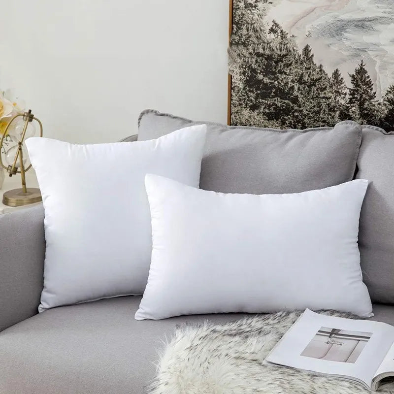 "White Pillow Inserts – Available in Multiple Sizes: Small Rectangle, Medium Square, Large Square, Extra Long Body Throw Pillow Inserts for Sofa, Bed, and Couch" - LuxeHome Furniture