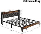 (All Sizes) Platform Bed — Storage Headboard with Outlets, Silent Design, No Box Spring Needed - LuxeHome Furniture