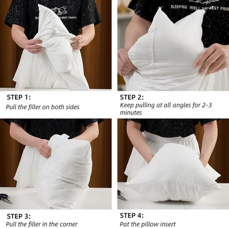 "White Pillow Inserts – Available in Multiple Sizes: Small Rectangle, Medium Square, Large Square, Extra Long Body Throw Pillow Inserts for Sofa, Bed, and Couch" - LuxeHome Furniture