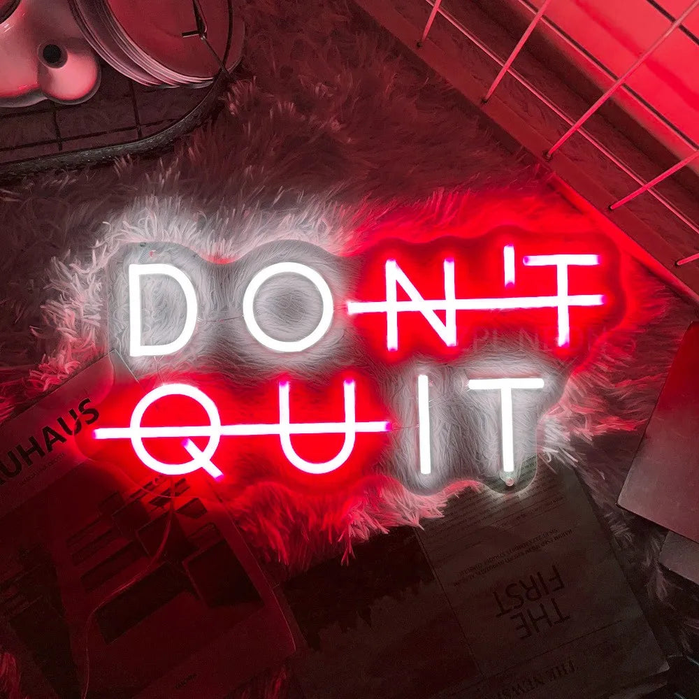 'DON'T QUIT,  – LED Wall Art for Game Rooms, Bedrooms, Gyms, Classrooms, and More" - LuxeHome Furniture
