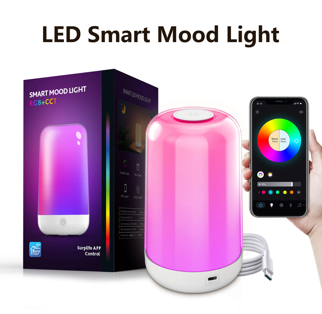 "Smart Touch RGB Bedside Lamp — Dimmable Rechargeable LED Night Light for Bedroom, Kids, Desk & Camping" - LuxeHome Furniture