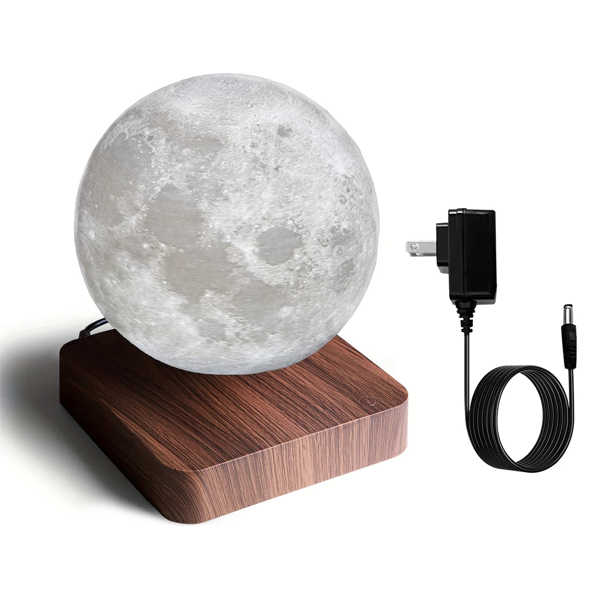 "Magnetic Floating Rotating Moon Lamp with Wooden Base — 3‑Color LED 3D Print Night Light, Unique Gift for Home & Room" - LuxeHome Furniture