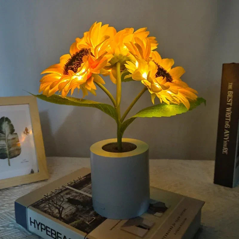 "Rechargeable Sunflower LED Night Light — 3‑LED Table Lamp for Bedroom, Bedside & Desk Decor" - LuxeHome Furniture