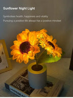 "Rechargeable Sunflower LED Night Light — 3‑LED Table Lamp for Bedroom, Bedside & Desk Decor" - LuxeHome Furniture