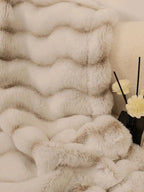 "Plush Faux Rabbit Fur Bubble Blanket – Cozy Fuzzy Throw for Couch, Sofa & Bedroom (2 Sizes)" - LuxeHome Furniture