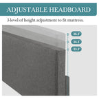 (King/Queen/Full) Upholstered Bed Frame with Adjustable Headboard — Soft Linen Fabric, Reinforced Support, and Noise-Free Design - LuxeHome Furniture